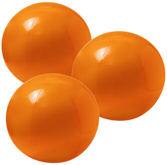 Strandbal - 10x stuks - oranje - D40 cm - extra groot - opblaasbaar - zwembad speelgoed
