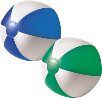 Strandbal - opblaasbaar - zwembad speelgoed - blauw / groen - D26 cm