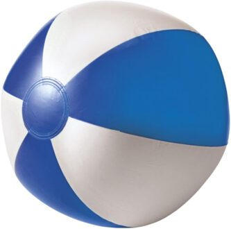 Strandbal - opblaasbaar - zwembad speelgoed - blauw/wit - D26 cm
