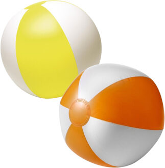 Strandbal - opblaasbaar - zwembad speelgoed - geel / oranje - D26 cm