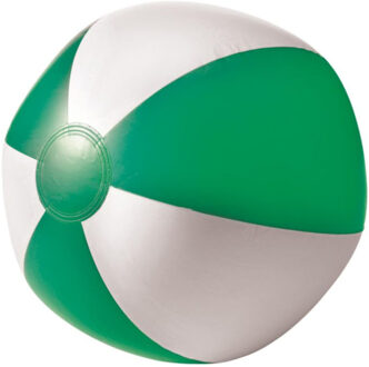Strandbal - opblaasbaar - zwembad speelgoed - groen/wit - D26 cm
