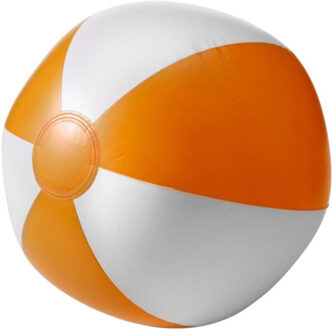 Strandbal - opblaasbaar - zwembad speelgoed - oranje/wit - D26 cm