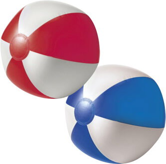 Strandbal - opblaasbaar - zwembad speelgoed - rood / blauw - D26 cm