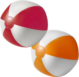 Strandbal - opblaasbaar - zwembad speelgoed - rood / oranje - D26 cm