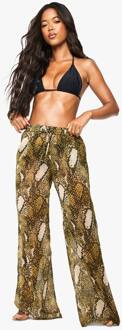 Strandkleding Essentials Slangenprint Broek, Brown - M
