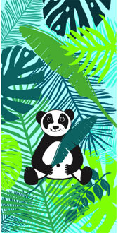 Strandlaken/badlaken panda print 70 x 140 cm - Strandlakens Multikleur