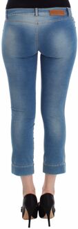 Strandmode Blauwe Jeans Capri Broek Verkort Veelkleurig