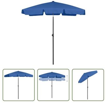 Strandparasol Azuurblauw 180x120 cm - UV-beschermend - Verstelbaar - Windbestendig