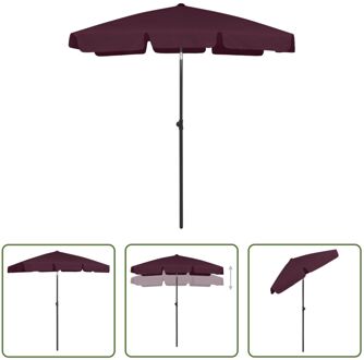 Strandparasol - bordeauxrood - polyester - 232 cm - UV-beschermend