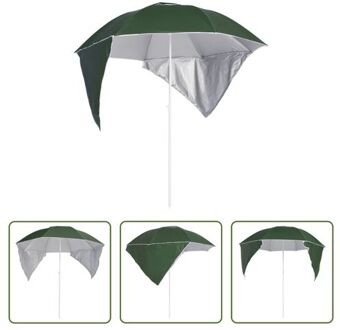 Strandparasol - Groen - 190 x 202/218 cm (ø x H) - Zonwerende coating - Uv-bescherming