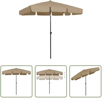 Strandparasol - Polyester - 200 x 125 cm - Uv-bestendig - Taupe