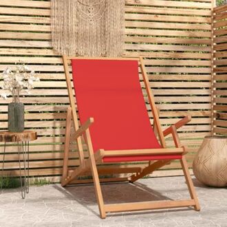 Strandstoel - Iconisch ontwerp - Inklapbaar - 60 x 126 x 87.5 cm - Rood