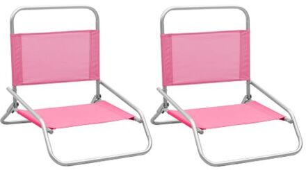 Strandstoel Inklapbaar - Roze - 51 x 61 x 58 cm - Sterk Stalen Frame