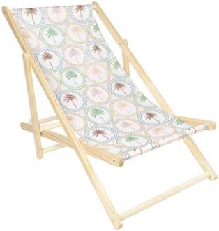 Strandstoel palmbomen - multikleur - 92x82x58 cm