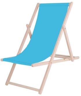 Strandstoel - Verstelbaar - Beukenhout - Hangemaakt - Blauw
