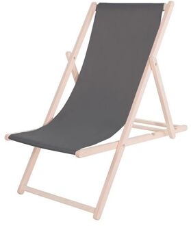 Strandstoel - Verstelbaar - Beukenhout - Hangemaakt - Grafiet Grijs