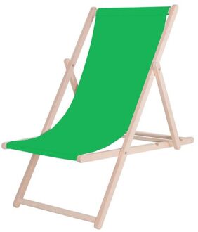 Strandstoel - Verstelbaar - Beukenhout - Hangemaakt - Groen