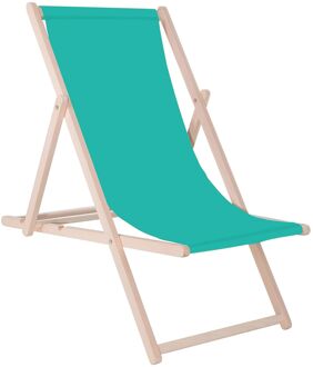 Strandstoel - Verstelbaar - Beukenhout - Hangemaakt - Mint Turquoise