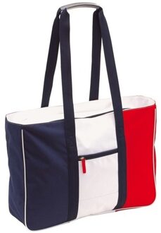 Strandtas blauw/rood/wit - 47 x 35 x 13 cm - Strandartikelen - beach bags/shoppers - polyester
