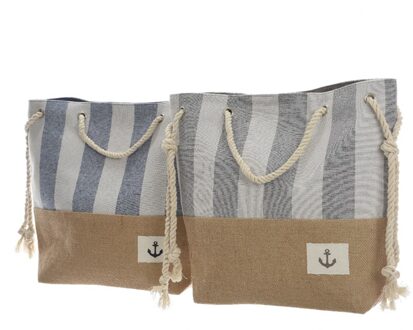 Strandtas gestreept 33x14x39cm multi