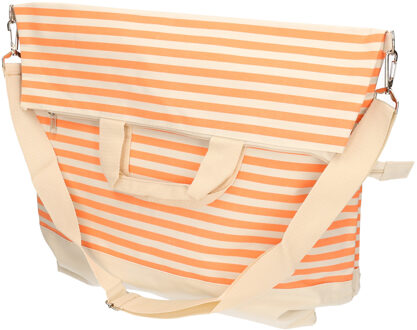 Strandtas gestreept oranje Florence 43 x 53 cm - Strandtassen