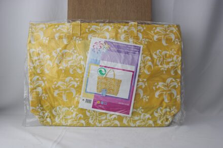 Strandtas polyester 60x38x13,5cm geel