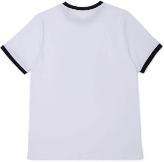 Stranger Things Badge Ringer T-Shirt - Wit/Zwart - XL