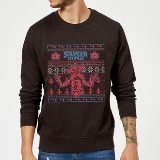 Stranger Things Christmas Deomogorgon Unisex Christmas Jumper - Black - L Zwart
