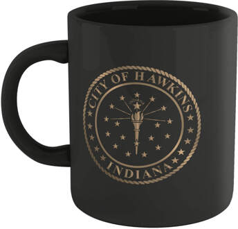 Stranger Things City Of Hawkins Mug - Black Zwart