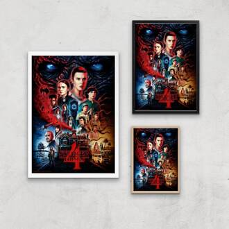 Stranger Things Composition Giclee Art Print - A4 - Wooden Frame Meerdere kleuren