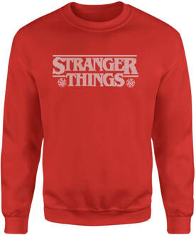 Stranger Things Fairisle Logo Christmas Jumper - Red - M Rood
