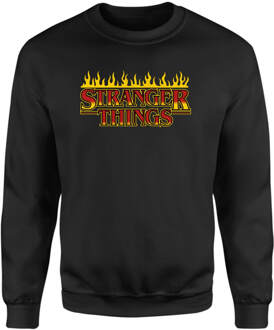 Stranger Things Flames Logo Sweater - Zwart - XL - Zwart