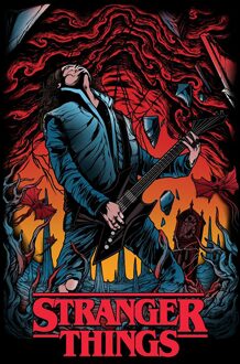 Stranger Things Guitar Unisex T-Shirt - Black - XXL