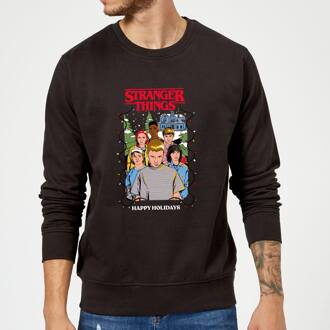 Stranger Things Happy Holidays Christmas Jumper - Black - L Zwart