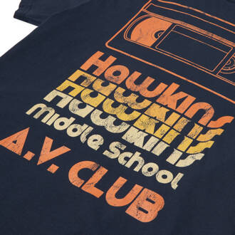 Stranger Things Hawkins AV Club Men's T-Shirt - Navy - M Blauw