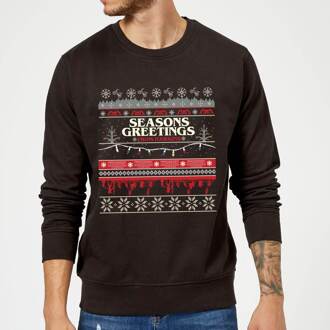 Stranger Things Hawkins Christmas Unisex Christmas Jumper - Black - M - Zwart