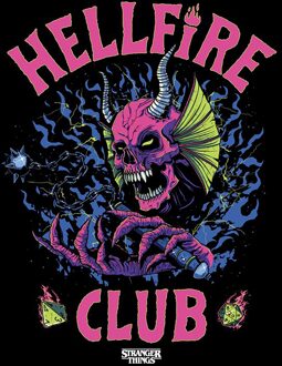 Stranger Things Hellfire Club Skull Unisex T-Shirt - Black - XL