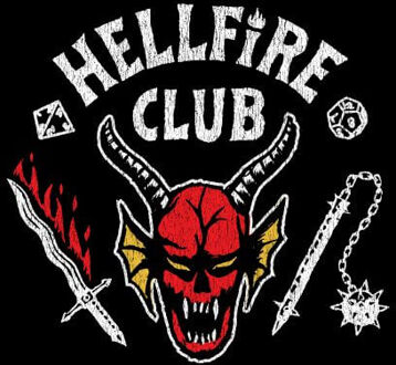 Stranger Things Hellfire Club Vintage Dames T-Shirt - Zwart - M