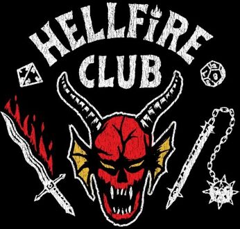 Stranger Things Hellfire Club Vintage Unisex T-Shirt - Zwart - XL