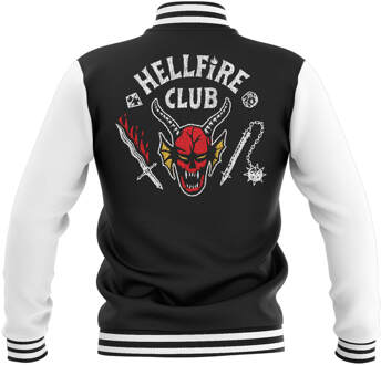 Stranger Things Hellfire Club Vintage Varsity Jas - Zwart/Wit - M Meerdere kleuren