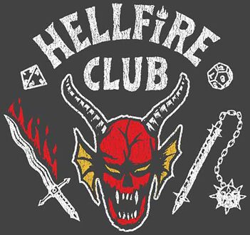 Stranger Things Hellfire Club Vintage Women's T-Shirt Dress - Black Acid Wash - XL - Black Acid Wash