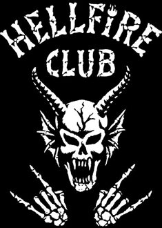 Stranger Things Hellfire Skull Unisex T-Shirt - Black - XL Zwart