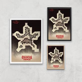 Stranger Things Map Giclee Art Print - A2 - Black Frame Meerdere kleuren