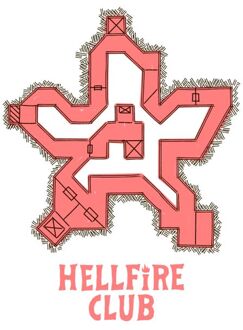 Stranger Things Map Unisex T-Shirt - Wit - L