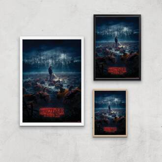 Stranger Things Pumpkin Patch Giclee Art Print - A3 - White Frame Meerdere kleuren