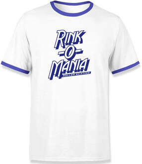 Stranger Things Rink-O-Mania Unisex Ringer T-shirt - Wit/Blauw - M