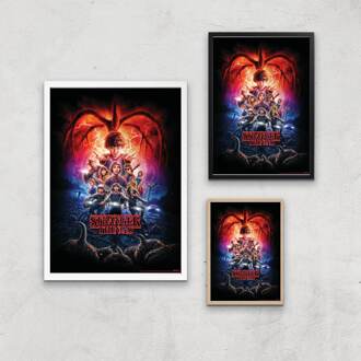 Stranger Things Season Two Poster Giclee Art Print - A3 - White Frame Meerdere kleuren
