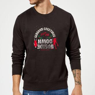 Stranger Things Seasons Greeting From Upside Down Christmas Jumper - Black - M Zwart