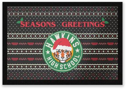 Stranger Things Seasons Greetings From Hawkins High School Entrance Mat