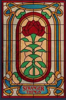 Stranger Things Stain Glass Window Hoodie - Navy Blue - S